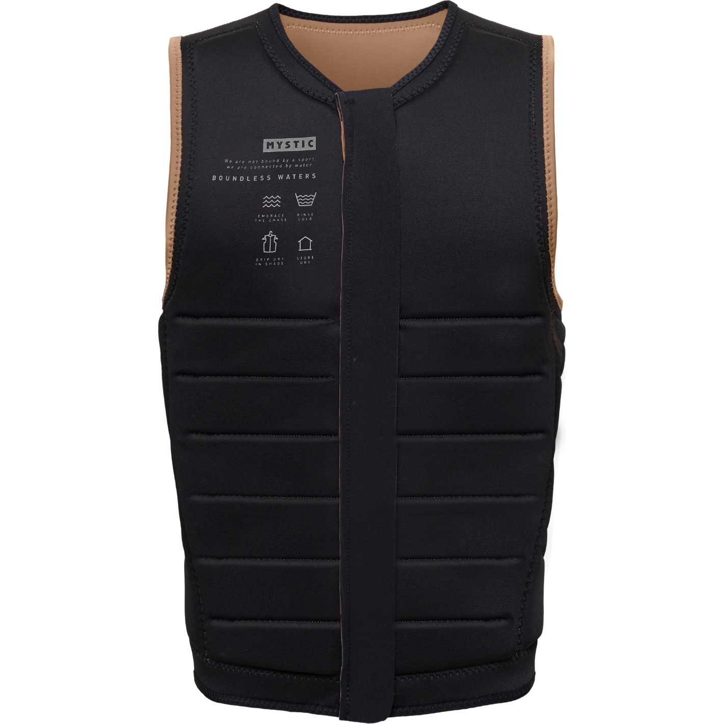 2026 Mystic The Dom Front Zip Wake Impact Vest 35005.240237 - Slate Brown